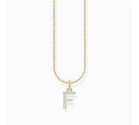 Thomas Sabo Collier KE2245-414-14-L45V 925er Silber 18K gelbvergoldet Buchstabe F Zirkonia