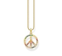Thomas Sabo KE2170-996-7-L55v Damen-Halskette Peace-Zeichen Goldfarben Bunt