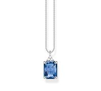 Thomas Sabo Damenhalskette KE2089-166-1-L45V Sterling-Silber blaue und weiße Steine Länge 40–45 cm