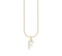 Thomas Sabo Collier KE2245-414-14-L45V 925er Silber 18K gelbvergoldet Buchstabe F Zirkonia