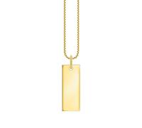 THOMAS SABO Kette mit Column-Tag-Anhänger aus 925er Sterlingsilber mit 750er Gelbgold-Vergoldung, Länge: 40cm - 45cm, KE2141-413-39-L45V