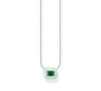 THOMAS SABO Kette mit grünem Stein silber 925 Sterlingsilber, Kaltemail