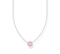 Thomas Sabo Kette Essentials KE2210-051-9-L45V Silber mit großem rosa-pink Zirkonia 40–45 cm