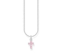 Thomas Sabo Kette mit rosafarbenem Kreuz-Anhänger 925 Sterlingsilber KE2226-051-9