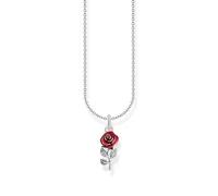 THOMAS SABO Kette mit rotem Rosen-Anhänger 925 Sterlingsilber KE2219-664-10
