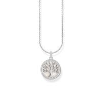 Thomas Sabo Kette mit Tree-of-Love-Anhänger und weißer Emaille, silber silberfarben