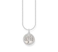 Thomas Sabo Kette mit Tree-of-Love-Anhänger und weißer Emaille, silber silberfarben