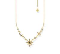 THOMAS SABO Kette Royalty Stern & Mond gold 925 Sterlingsilber, 750 Gelbgold Vergoldung
