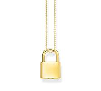 THOMAS SABO Kette Schloss aus 925er Sterlingsilber 750er Gelbgold-Vergoldung, Länge: 40cm - 45cm, KE2130-413-39-L45V