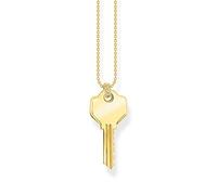 THOMAS SABO Kette Schlüssel aus 925er Sterlingsilber 750er Gelbgold-Vergoldung, Länge: 40cm - 45cm, KE2129-413-39-L45V