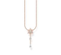 THOMAS SABO Kette Schneeflocke mit weißen Steinen roségold 925 Sterlingsilber, 750 Roségold Vergoldung