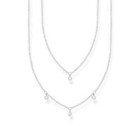 Thomas Sabo Kette Steine Silber Doppelreihig Weiße Länge 45 Cm