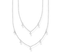 Thomas Sabo Kette Steine Silber Doppelreihig Weiße Länge 45 Cm Ke2072-051-14