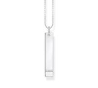 Thomas Sabo Kette Tag mit weißen Steinen silber mit Gravur weiß KE2134-051-14-L50V
