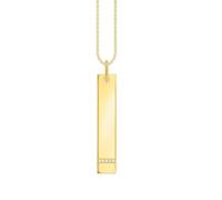 Thomas Sabo Gravur Kette & Column-Tag-Anhänger KE2134-414-14-L50V Silber verg. Gelbgold - Zirkonia - 45-50 cm