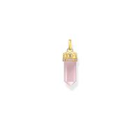 THOMAS SABO Kettenanhänger mit Rosenquarz-Kristall vergoldet 925 Sterlingsilber, 750 Gelbgold Vergoldung