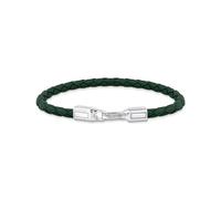 Thomas Sabo A2149-682-6 Unisex Lederarmband Grün Silber 19 cm
