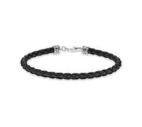 THOMAS SABO Lederarmband schwarz 925 Sterlingsilber, Geschwärzt, Leder