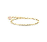THOMAS SABO Member Charm-Armband mit pinkem Charmista Coin vergoldet 750 Gelbgold Vergoldung, 925 Sterlingsilber, Kaltemail