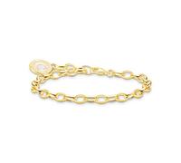 THOMAS SABO Member Charm-Armband mit weißem Charmista Coin vergoldet 750 Gelbgold Vergoldung, 925 Sterlingsilber, Kaltemail