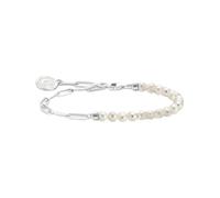 THOMAS SABO Member Charm-Armband mit weißen Perlen und Charmista Coin Silber 925 Sterlingsilber, Kaltemail