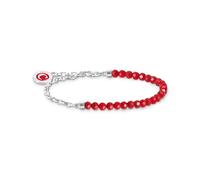 Thomas Sabo Member Charm-Armband rote Beads und Gliederelemente Silber rot A2130-007-10-L15V