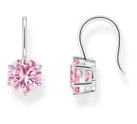 Thomas Sabo Ohrhänger mit großem, pinkfarbenem Zirkonia 925 Sterlingsilber H2287-051-9