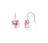 Thomas Sabo Ohrhänger H2288-051-9 – pinkfarbenes Zirkonia-Herz, 925 Sterlingsilber