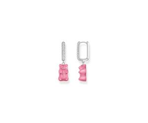 Thomas Sabo Ohrhänger Haribo Creolen Einzel Mit Goldbär Pink Silber CR727-052-9