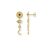 THOMAS SABO Ohrring kosmische Talismane mit bunten Steinen vergoldet 750 Gelbgold Vergoldung, 925 Sterlingsilber