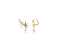 THOMAS SABO Ohrringe Ear climber Royalty Sterne gold 925 Sterlingsilber, 750 Gelbgold Vergoldung