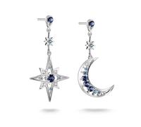Paar Ohrhänger THOMAS SABO "Midnight Sky Ohrringe Silber", blau (silberfarben, weiß, blau, weiß, blau), Ohrringe, Damen, Silber 925 (recycelt), mit Zirkonia (synth.), Glas-Keramik Stein (61715222-0) s