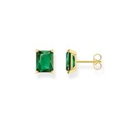 THOMAS SABO Ohrstecker grüner Stein gold 925 Sterlingsilber, 750 Gelbgold Vergoldung