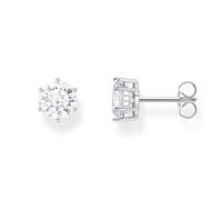 THOMAS SABO Ohrstecker mit großem, weißem Stein Recyceltes 925 Silber H2300-051-14
