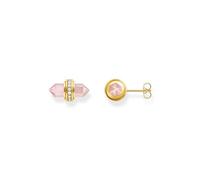 Thomas Sabo H2281-414-9 Damen-Ohrringe Ohrstecker mit Rosenquarz Goldfarben