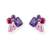 THOMAS SABO Ohrstecker mit Steinen in Rosa, Rot und Violett Silber 925 Sterlingsilber