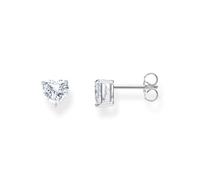 THOMAS SABO Ohrstecker mit weißem Stein in Herzform Recyceltes 925 Silber H2306-051-14