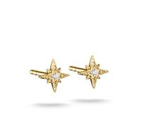 Paar Ohrstecker THOMAS SABO "Stern-Optik gelbgoldfarben", gold (gelbgoldfarben, weiß, weiß), Ohrringe, Damen, Metall, mit Zirkonia (synth.) (26643606-0) gelbgoldfarben, weiß, weiß