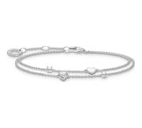 Thomas Sabo Armband mit Herzen und weiße Steine 925 Sterlingsilber A2057-051-14
