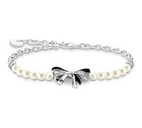 Thomas Sabo A2171-167-11-L19V Schleife True Romance Armband - Schwarz - Silber + Süßwasserzuchtperle + Zirkonia - 16-19 cm