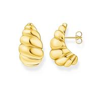 Thomas Sabo Paar Ohrstecker: Organische Formen, gedreht, gelbgoldfarben vergoldet, Silber 925