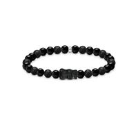 THOMAS SABO Perlenarmband mit schwarzem Goldbär, Größe 21