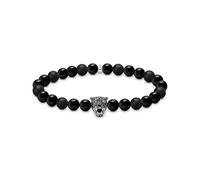 THOMAS SABO Perlenarmband mit schwarzer Katze, Größe 21
