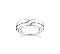 Fingerring THOMAS SABO "Gekreuztes Silberring-Duo" Gr. 62, silber (silberfarben), Fingerringe, Damen, 62, Silber 925 (recycelt), 6mm, Fingerring (41419201-62) silberfarben