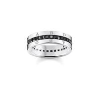 Thomas Sabo Ring Bandring Mit Schwarzen Steinen Pavé Silber Gr. 60