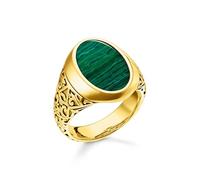 THOMAS SABO Ring grün-gold 925 Sterlingsilber, 750 Gelbgold Vergoldung