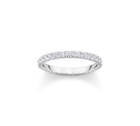 Fingerring THOMAS SABO "Schmuck Silber 925 Ring, TR2467-051-14" Fingerringe Gr. 56, Silber 925 (Sterlingsilber), 2 mm, silberfarben (silberfarben, kristallweiß, kristallweiß) Damen (51302035-56) silberfarben, kristallweiß, kristallweiß