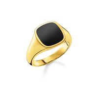 THOMAS SABO Ring klassisch schwarz-gold 925 Sterlingsilber, 750 Gelbgold Vergoldung