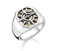 THOMAS SABO Ring Kompass gold 925 Sterlingsilber, Geschwärzt, 750 Gelbgold Vergoldung