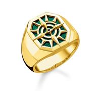 Thomas Sabo Schmuck TR2274-140-6 Ring Kompass Goldfarben/Grün 54/17.2